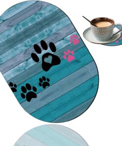 Advanced Texture Fashion Mouse Pad, Antique Blue Wood Grain Dog Paw Non-Slip Rubber Base Gaming Mouse pad, Washable Lycra Surface Mouse Pad Design, Suitable for Laptop Computers