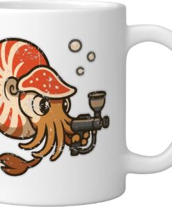 Alternative view of Paintball Nautilus Deep Sea Ceramic Mug, White