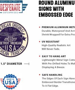 Alternative view of Desperate Enterprises American Tradition - Chevy Round Aluminum Sign - Nostalgic Vintage Metal Wall Decor - Made in USA