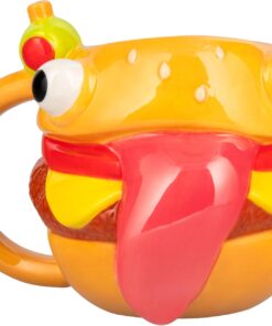 Fortnite Durrr Burger Shaped Mug 450ml, Officially Licensed Novelty Gaming Ceramic Coffee Cup for Tea, Hot Chocolate and More, Gift for Boys | Paladone
