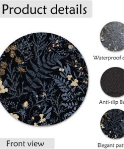 Alternative view of Black Dark Green Plant Small Mouse Pad 7.9x7.9 Inch,Vintage Green Fern Leaves Botanical Cottagecore Mouse Pads for Wireless Mouse Computers Laptop Plant Desk Accessories, Green Office Supplies