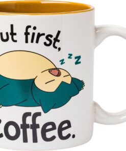 Silver Buffalo Pokemon Snorlax But First Coffee Ceramic Mug, 20 Ounces