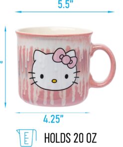 Alternative view of Silver Buffalo Sanrio Hello Kitty Drip Effect Reactive Glaze Ceramic Camper Mug, 20 Ounces