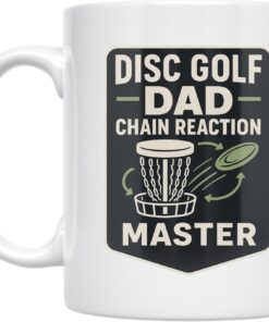 Disc Golf Chain Reaction - Dads - 11 oz White Ceramic Coffee Mug - Sporty Design