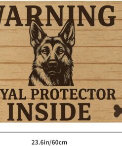 Alternative view of German Shepherd Warning Indoor Door Mat, Dog Theme Floor Doormat for Entryway, Non-Slip Rug for Outdoor, Home, Kitchen, Living Room Decor, Area Rugs Gifts for German Shepherd Lovers, 16x24in