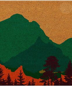 Nogrit Coir Doormat for Entrance, Boho Welcome Mat Front Door Mats Outdoor,Boho Door Mat Outdoor Indoor Door Mats for Entryway, 17x30 (Forest Mountain)