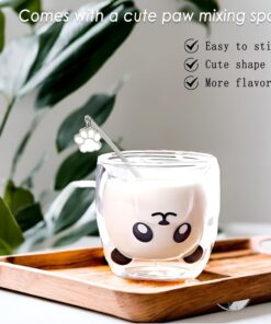 Alternative view of Panda Mug Cute Mugs Glass Double Wall Insulated Glass Espresso Cup, Kawaii Mug, Coffee Cup, Tea Cup, Milk Cup, Birthday Christmas Gifts(Panda)