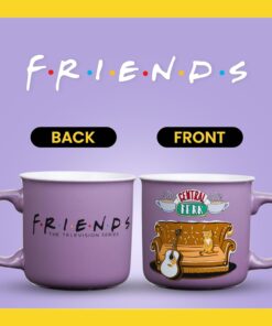Alternative view of Silver Buffalo Friends Central Perk Smelly Cat, Iconic Orange Couch, Pheobe's Guitar Ceramic Camper Mug, 20 Ounces