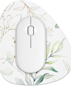 Rimilak Small Mouse Pad 6 x 7 Inch, Irregular Mini Mouse Pad with Non-Slip Rubber Base, Waterproof Compact Mouse Mat for Laptop Computer Wireless Mouse Keyboard Home Office Travel, Boho Leaves