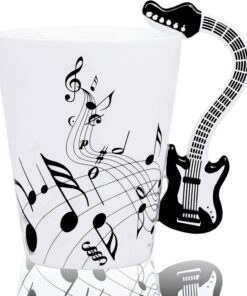 Guitar Mug Guitar Coffee Mug Gifts for Guitar Players - 13.5 oz Guitar Cup Novelty Musician Gift for Music Lovers, Rock and Roll Music Coffee Mug Christmas Birthday Gifts for Men Women