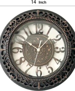 Alternative view of ANDSTAR 14 Inch Vintage Retro Wall Clocks Battery Operated Easy to Read Decorative Vintage Rustic Wall Clocks for Kitchen Living Room Bedroom Decor