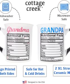 Alternative view of Cottage Creek Mugs - Set of Two 16oz. Large Ceramic Grandma Grandpa Coffee Cups - Ideal Stoneware Mugs for Kitchen, Office & Home Decor - Gifts for Grandparents, Women and Men, Parents