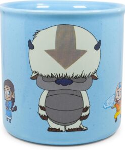 Avatar: The Last Airbender Chibi Character Ceramic Camper Mug | Travel Coffee Mugs, Novelty Drinkware For Kitchen And Home Bar | Official Nickelodeon Collectible, Anime Gifts | Holds 20 Ounces