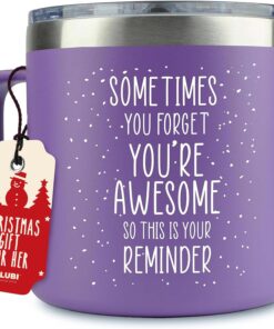 Birthday Gifts for Women - Birthday Friendship - Sometimes You Forget Your Awesome Gifts Purple Coffee Mug for Older Women 14oz Inspirational Unique Customer's Most Loved, Mental Health
