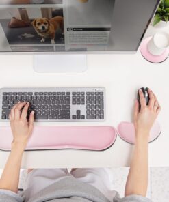 Alternative view of Gimars Upgrade Enlarge Silky Gel Memory Foam Keyboard Wrist Rest, Wrist Rest for Computer Keyboard, Ergonomic Mouse pad Rests for Typing Pain Relief, Wrist Support for Office, Gaming, Pink Gradient