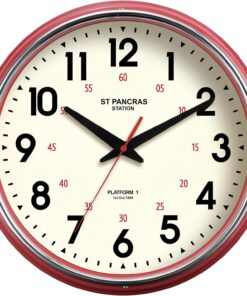 Alternative view of Wall Clock Metal 12.4" Countryside Style Wall Clocks Retro Vintage Classical Silent Non Ticking Easy to Read for Living Room/Kitchen/Bedroom/Office/Bar(12.4" Red)