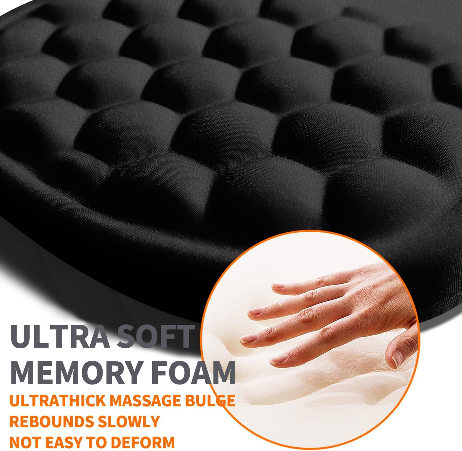 Ergonomic Joint Wrist Support Mouse Pad with Memory Foam Cushion Massage Bump, Carpal Tunnel Pain Relief Mousepad Slope Design for Wrist Rest, 11.8x7.9 in, Black - Image 3