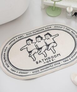 Alternative view of Generic Funny Bath Mats Cute Cartoon Bath Rugs Soft Non Slip Bathroom Door Mat Floor Carpet Bedroom Durable Living Room Kitchen Doormat Area Rug Runner Rug (16x24), White