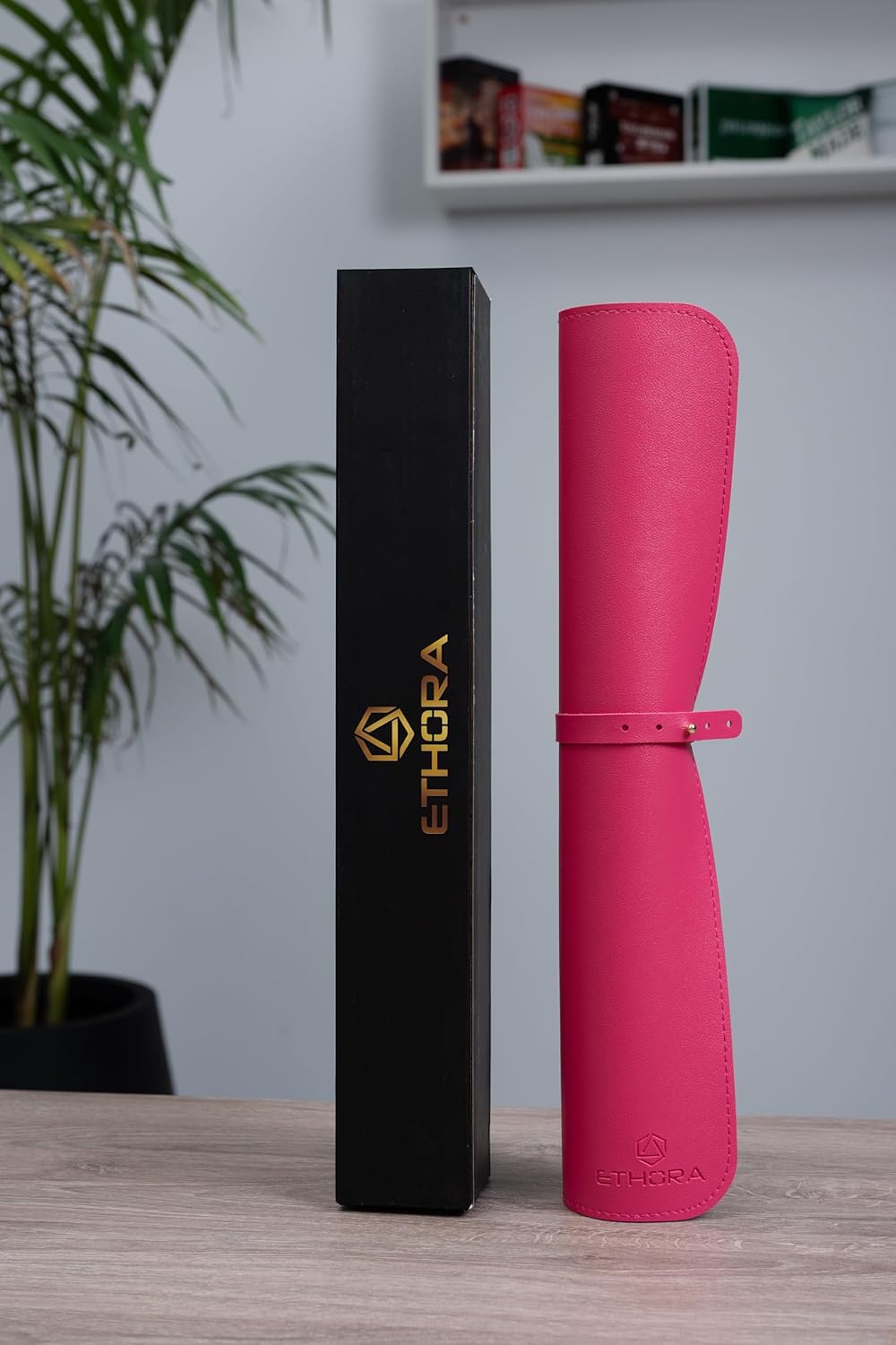 Desk Mat -Computer Desk mat with Non Slip Suede Bottom with Stitched Edges- Waterproof - Leather Desk pad PU Desk Cover for Home, Mouse, Makeup Mat for Vanity (Pink, 35.4 x 15.7) - Image 5