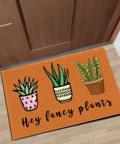 Alternative view of Accssoey Funny Door Mat, Hey Fancy Plants Spring Entrance Way Non Slip Backing Funny Doormat Indoor Outdoor Rug 16" W x 24" L