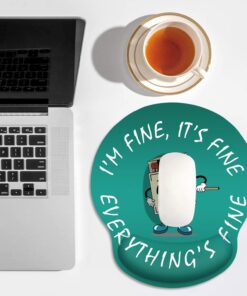 Alternative view of Britimes Ergonomic Mouse Pad with Wrist Support Blue Cartoon Matchbox Doll Non-Slip Rubber Base Mousepad for Home Office Gaming Working Computers Laptop Easy Typing & Pain Relief