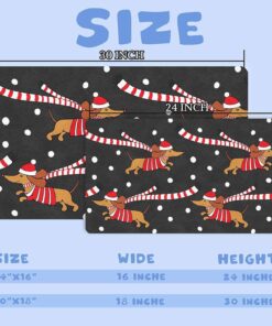 Alternative view of Christmas Dachshund - Door Mat - 24 × 16 Inches - Print Christmas Long Weiner with Santa Hat & Scarf - Welcome Doormat Outdoor,Entryway - Non-Slip Bath Rug for Bathroom,Kitchen,Indoor