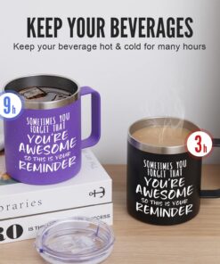 Alternative view of NOWWISH Inspirational 14oz Purple Mug with Handle, Sometimes You Forget You're Awesome Stocking Stuffer for Women, Unique Christmas Birthday Gifts for Her, Mom, Daughter, Wife?