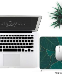 Alternative view of JIKIOU 3 Pack Mouse Pad with Stitched Edge, Comfortable Mouse Pads with Non-Slip Rubber Base, Washable Mousepads Bulk with Lycra Cloth, Mouse Pads for Computers Laptop Mouse 10.2x8.3x0.12in Leaf