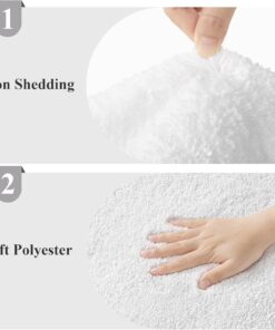 Alternative view of SHACOS Super Soft Small Bathroom Rugs 16x24 inch Non Slip Washable Christmas Bath Rugs Microfiber Bath Mats for Bathroom Floor Tub Shower Vanity Sink Decor Accessories, White 1'4" x 2'