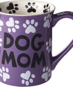 Enesco 4026112 Our Name is Mud “Dog Mom” Stoneware Mug, 16 oz., Multicolor