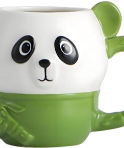 Cute Panda Coffee Mug 16 oz 3D Animal Mug,Cartoon Ceramics Figurine Tea Cup, Funny Offices Gifts for Coworkers & Work Besties,Birthday Gifts for Women Men Girls Pandas Lovers