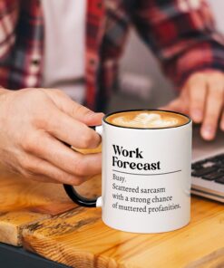 Alternative view of Maustic Coworker Gifts, Funny Birthday Christmas Gift for Coworkers Boss Employer, Work Forecast Coffee Mug, Sarcastic Gag Gift, Funny Coffee Mug, 11 Oz