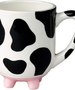 Boston Warehouse Udderly Cow Mug with Non-Skid Silicone Feet, Hand Painted Ceramic, 20 fl.oz.