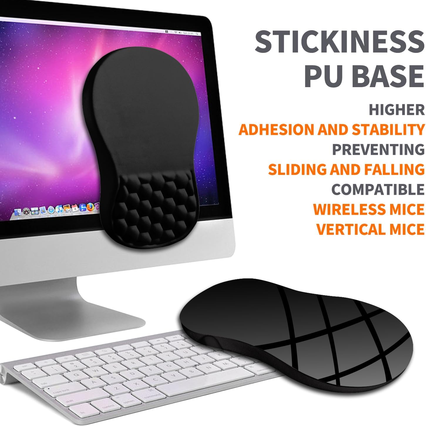 Ergonomic Joint Wrist Support Mouse Pad with Memory Foam Cushion Massage Bump, Carpal Tunnel Pain Relief Mousepad Slope Design for Wrist Rest, 11.8x7.9 in, Black - Image 6