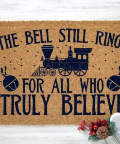 WPBFSY Polar Express Doormat, The Bell Still Rings, Christmas Coir Mat, Holiday Coir Doormat Non Slip Welcome Mat 16x24Inch