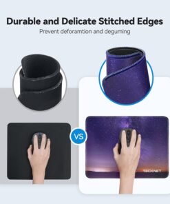 Alternative view of TECKNET Mouse Pad with Anti-fray Stitching, Waterproof Surface & Non-Slip Rubber Base with Stitched Edges Gaming Mouse Mat for Laptop，Compatible with Laser and Optical Mice- Dark Purple Galaxy