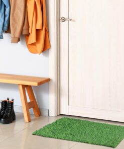 Alternative view of SEWACC Artificial Grass Front Door Mat, Fake Turf Outdoor Rug, Artificial Grass Entry Mat with Rubber Backing, Green, 16 x 24 Inches