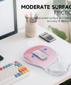 Alternative view of AUPET Ergonomic Mouse Pad with Gel Wrist Support – Non-Slip Mouse Mat with Comfortable Memory Gel Cushion – Relieves Wrist Pain – Designer Pattern for Home Office & Gaming (Pink White Gradient)