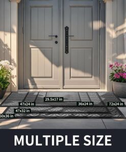 Alternative view of Yimobra Large Door Mat Outside Entrance 36x24, Waterproof Heavy Duty Outdoor Mats for Front Door, Non Slip Rubber Entry Mat for Garage Patio Indoor, Easy Clean, Grey