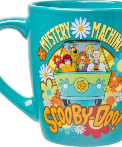 Alternative view of Silver Buffalo Scooby Doo Group Mystery Machine Flowers Jumbo Curved Ceramic Mug, 25 Ounces