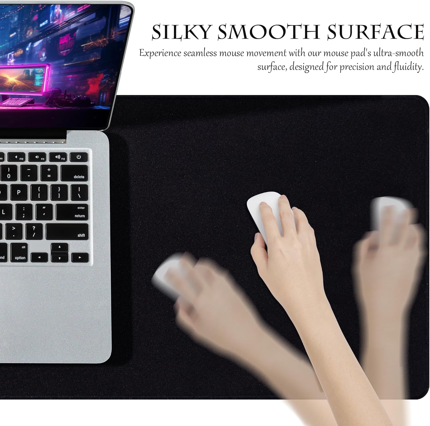 ALOANES Waterproof Mouse Pad with Durable Stitched Edge, Large Gaming Keyboard Pad, Non-Slip Rubber Base, Extended Desk pad for Gamer, Office & Home, Right Skeleton Mousepad 27.6''x 11.8''x 0.12'' - Image 4