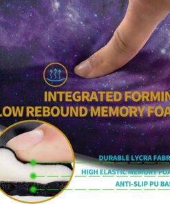 Alternative view of Hokafenle Ergonomic Mouse Pad Wrist Support with Stepped-Wedge Design, Wrist Rest Pain Relief Mousepad Filled with Memory Foam, Carpal Tunnel Mousepad for Wireless Mouse(12x8 inch, Galaxy)