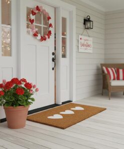 Alternative view of Calloway Mills 112281224 White Trio Heart Doormat