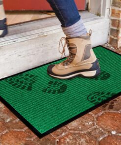Alternative view of LuxUrux Striped Green Door Mat - Heavy Duty, Indoor/Outdoor, Easy Clean, Waterproof, Low-Profile (24'' x 16'') - Ideal for Entry, Patio, Garage - Durable Solution for High Traffic Entrance Ways