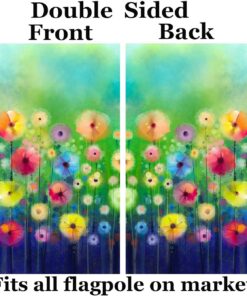 Alternative view of ShineSnow Watercolor Abstract Spring Summer Seasonal Green Floral Flowers Art House Flag 28" x 40" Double Sided Polyester Welcome Large Yard Garden Flag Banners for Patio Lawn Home Outdoor Decor
