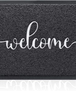 AAZZKANG Large Welcome Mat 36"x24" Non Slip Durable Outdoor Door Mats Quickly Trap Dirt Easy to Clean Indoor Doormat for Front Door,Entrance,High Traffic Areas Black