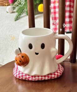 Alternative view of Ceramic Ghost Coffee Mug, White Cup, Holiday Gift, Novelty Mugs for Milk, Juice, Latte, Tea, Cappuccino, Mocha
