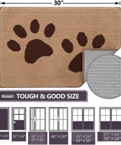 Alternative view of Buganda Dog Door Mat for Muddy Paws, Absorbent Dirt Trapper Washable Indoor Doormats, Non Slip Low-Profile Mud Mat for Dogs, Front Entrance Doormat for Inside Floor (30x20 Inches, Beige)