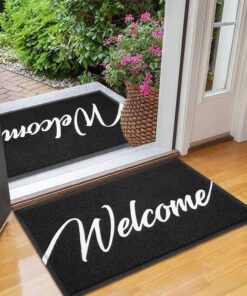 EARTHALL Door Mat 2-Pack Outside Inside Welcome Doormat 30"x17.5" Durable Floor Mat Non Slip Rug Ultra Absorb Mud Easy Clean Front Doormat for Garage, Entryway, Patio, High Traffic Areas, Black