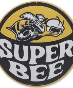 Dodge Super Bee Logo Round Metal Sign - Vintage Dodge Wall Decor for Garage, Shop or Man Cave